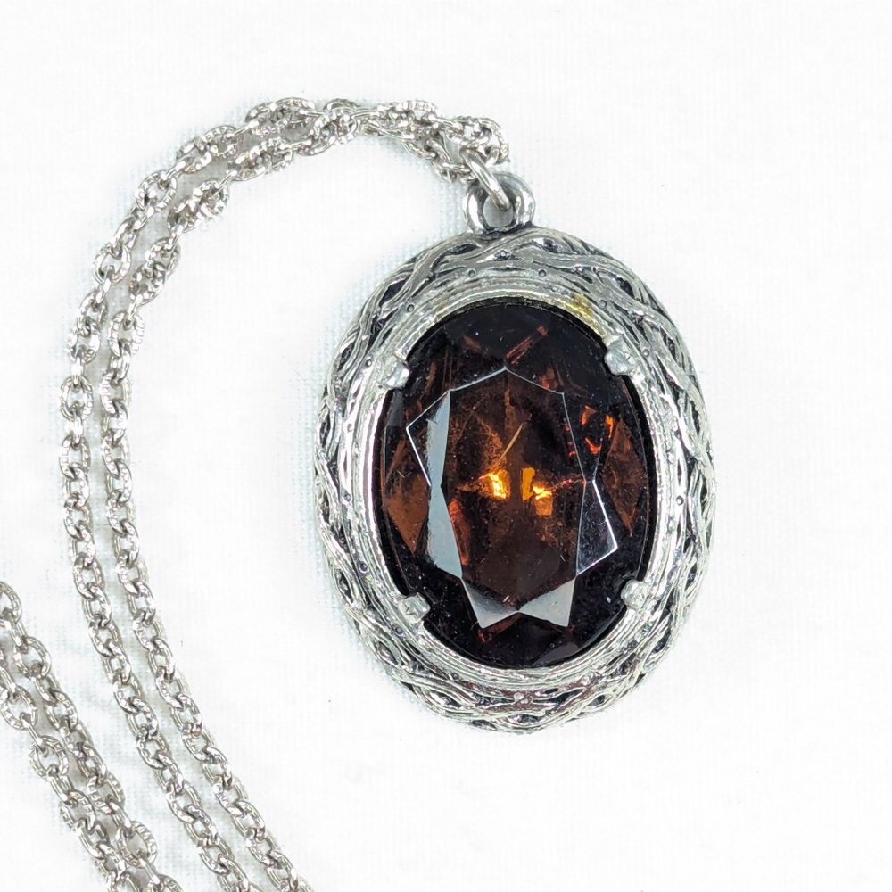 Large JACOBITE  medieval style costume jewelry necklace pendant